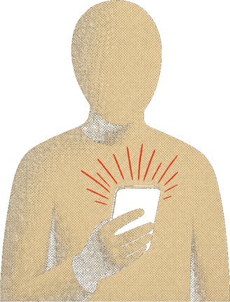 Une personne cherche où dîner sur son téléphone — Double Shift, agence de communication restaurant à Lyon