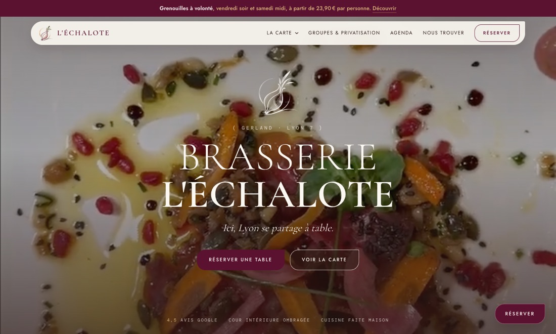 Le site de la Brasserie l'Échalote à Gerland