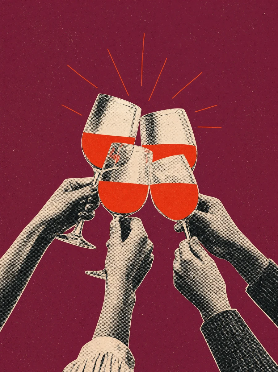 Des verres qui trinquent — Double Shift, agence de communication restaurant à Lyon
